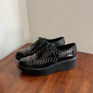 Stuart Weitzman studded platform oxfords